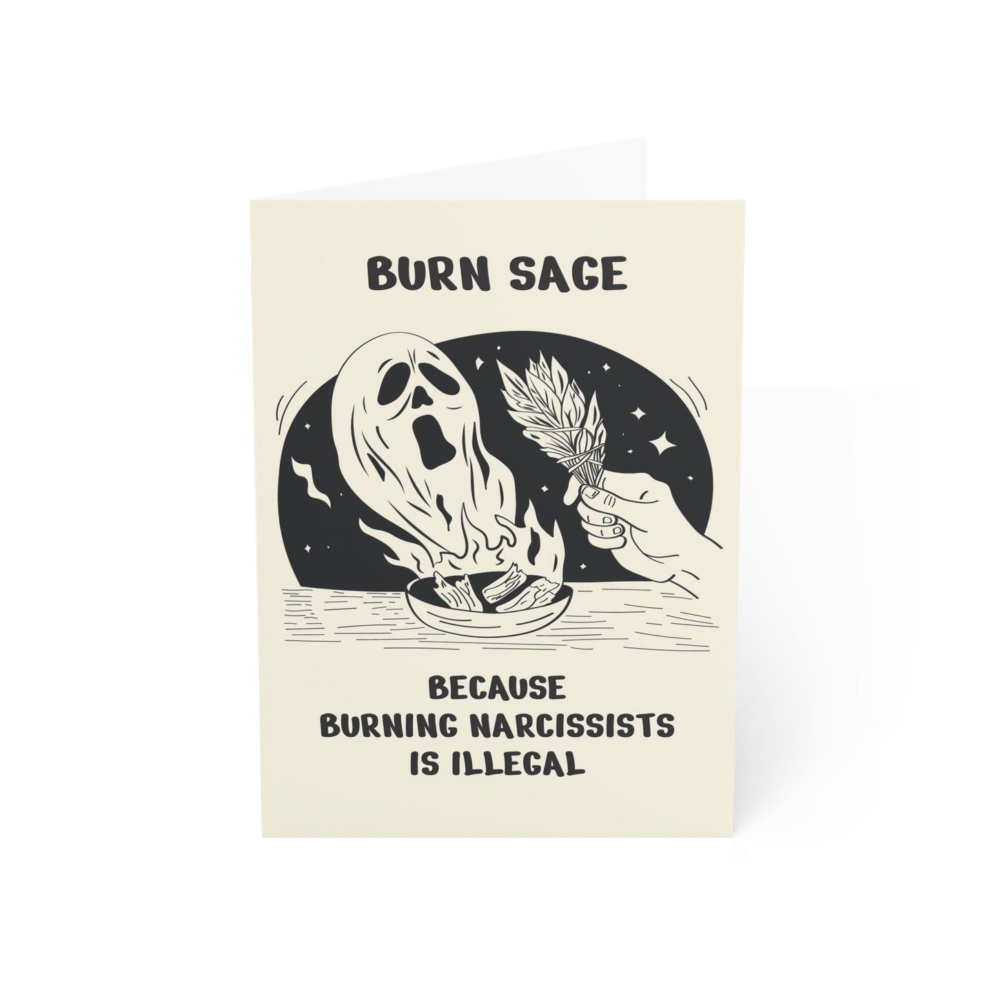 Divorce Greeting Card, Burn Sage Instead of Narcissists - Someone Has to Say It
