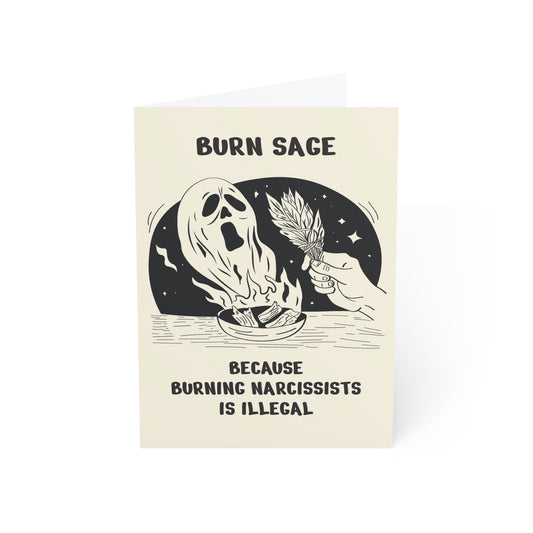 Divorce Greeting Card, Burn Sage Instead of Narcissists