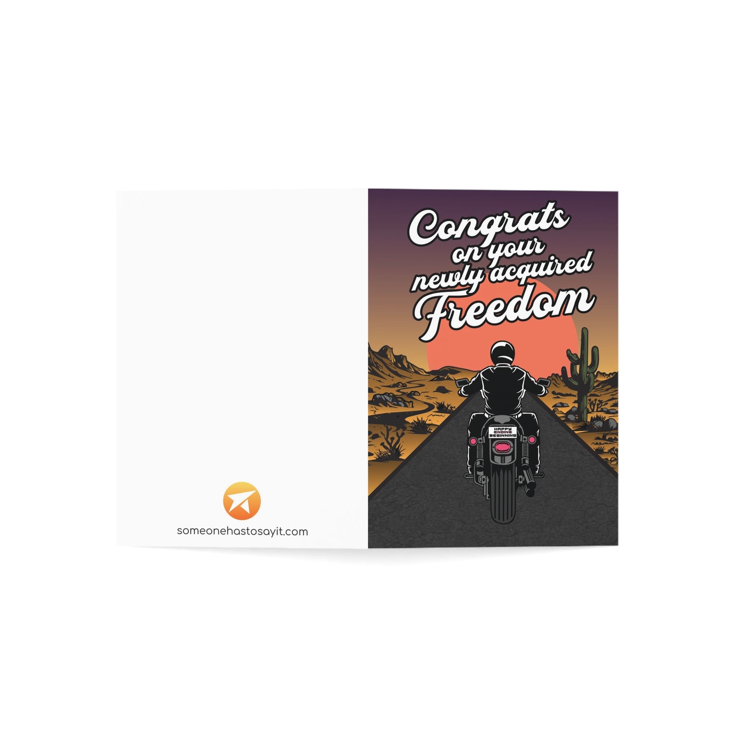 Divorce Greeting Card, Congrats on your Newly Acquired Freedom (man)