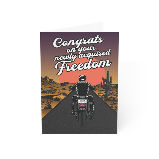 Divorce Greeting Card, Congrats on your Newly Acquired Freedom (man)