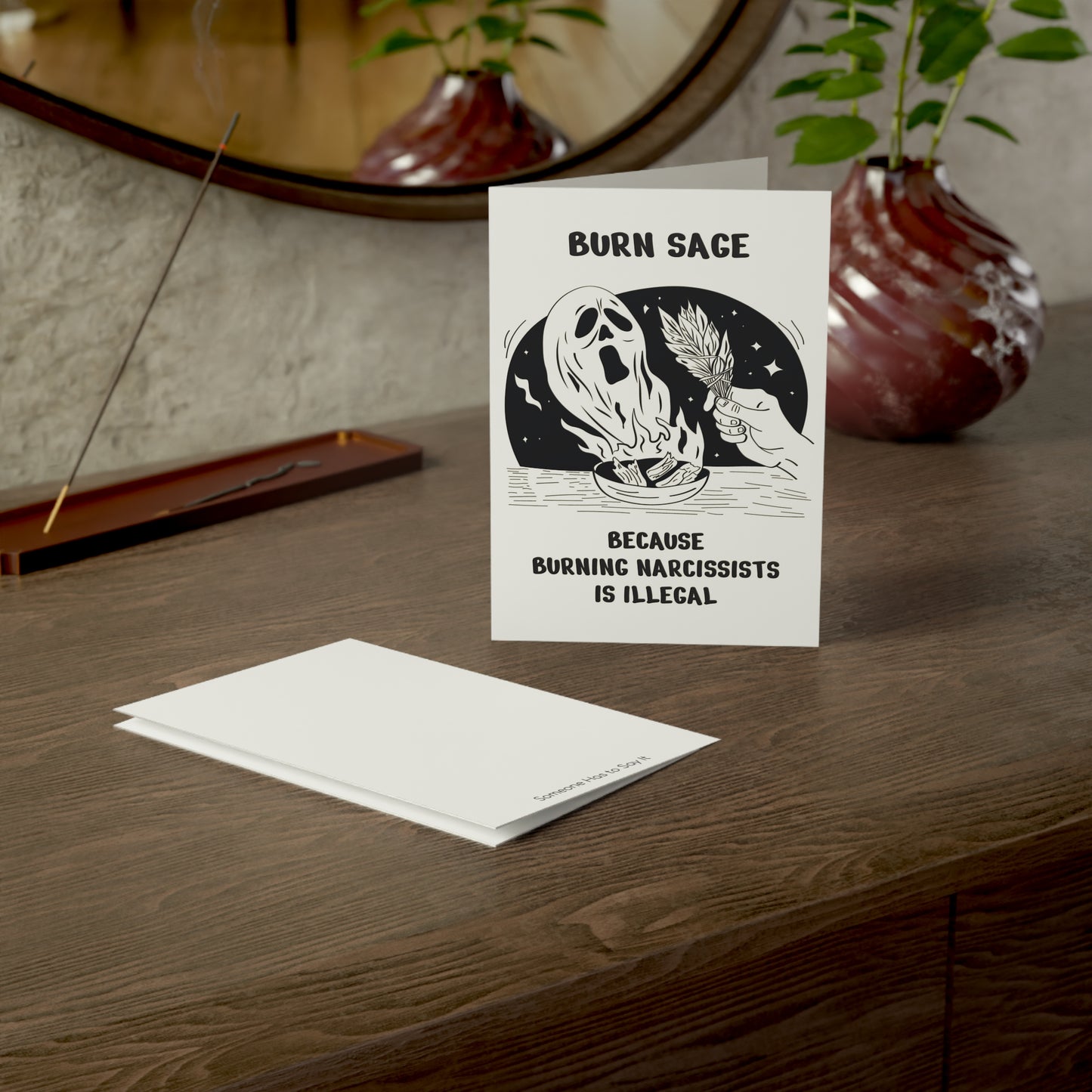 Physical Divorce Greeting Card, Burn Sage Instead of Narcissists