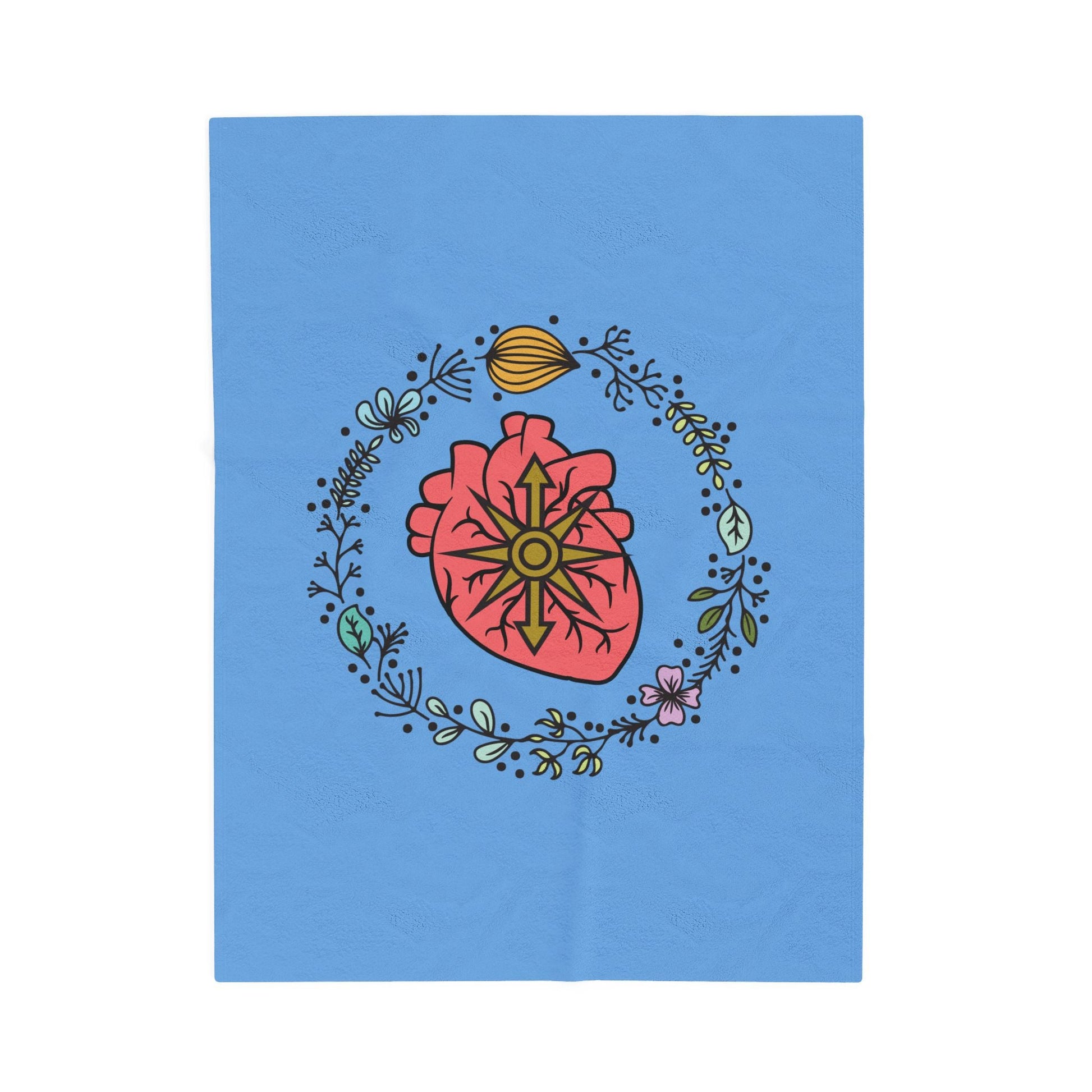 Anatomical Heart Floral Velveteen Plush Blanket - Someone Has to Say It