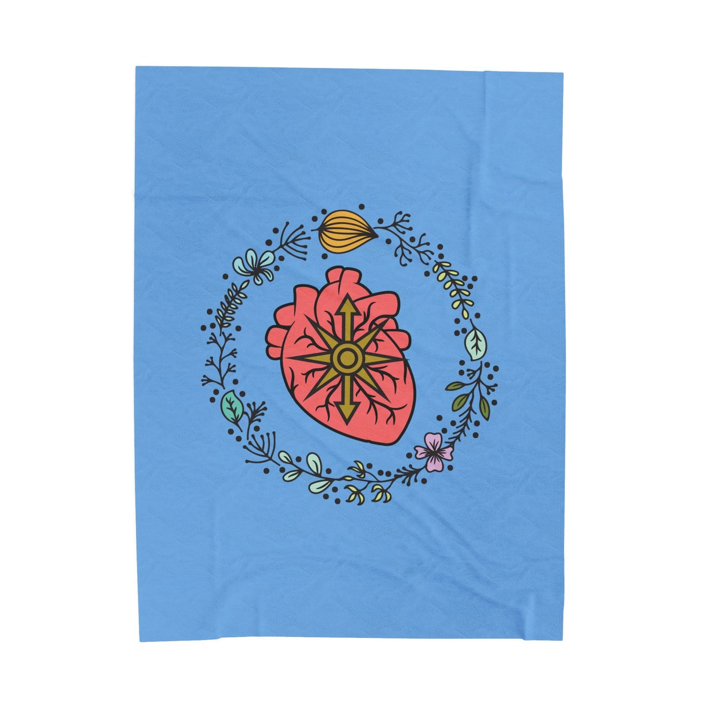 Anatomical Heart Floral Velveteen Plush Blanket - Someone Has to Say It