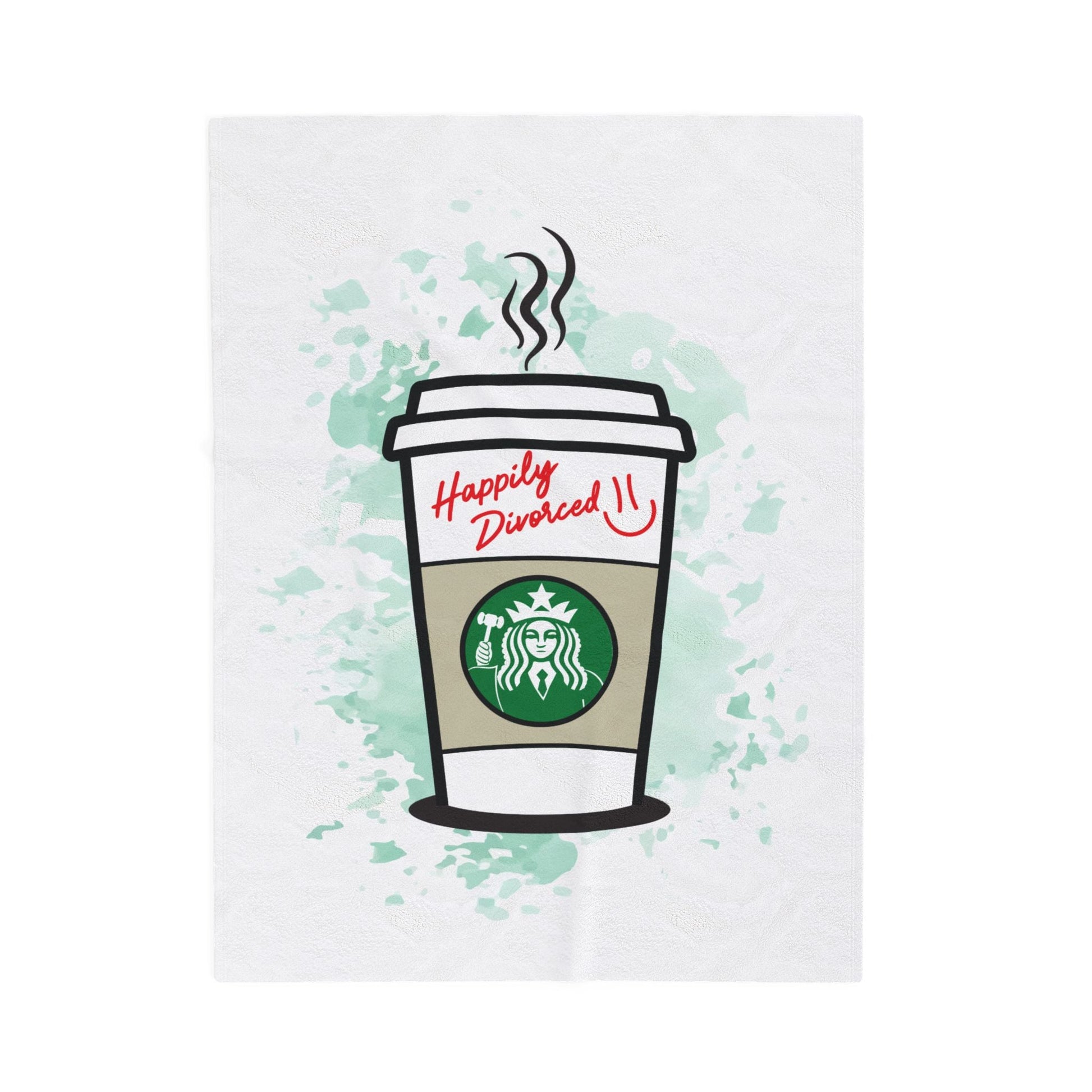 Coffee Cup Plush Blanket — “Happily Drippped” Velveteen Throw for Coffee Lovers - Someone Has to Say It