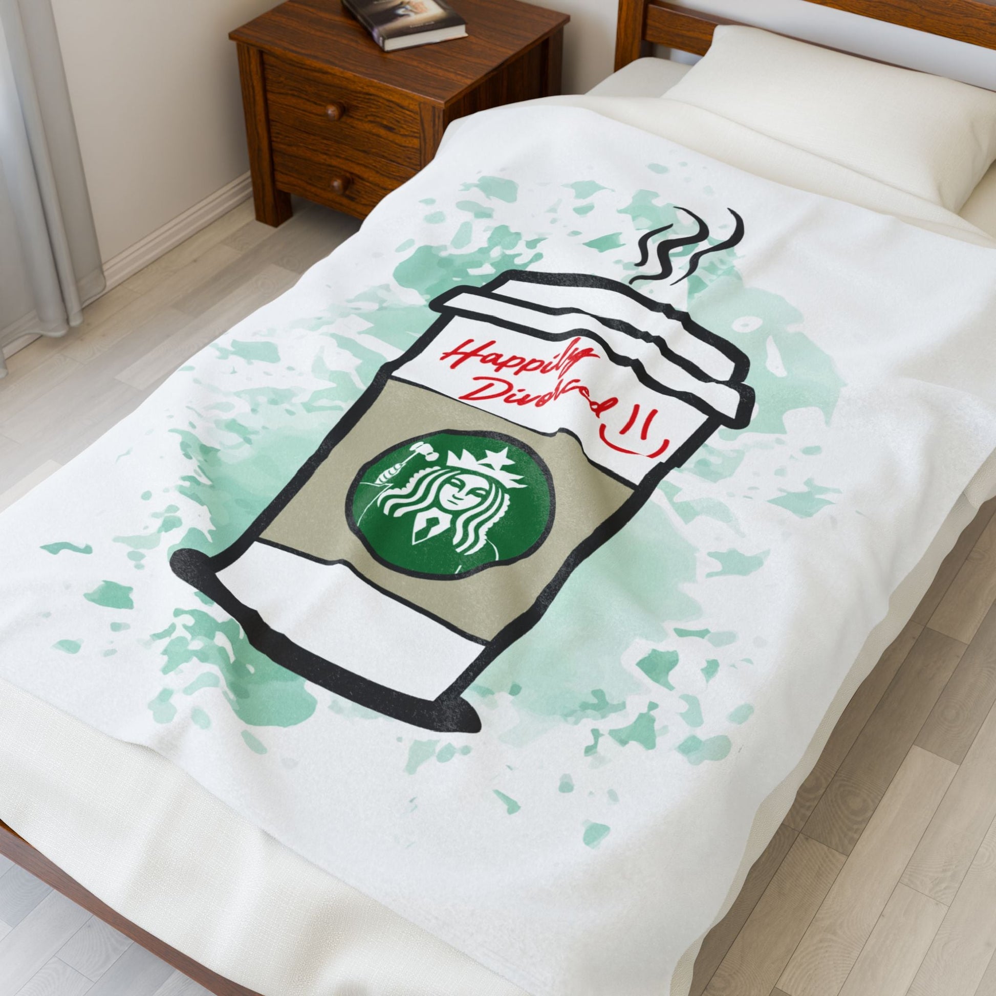 Coffee Cup Plush Blanket — “Happily Drippped” Velveteen Throw for Coffee Lovers - Someone Has to Say It