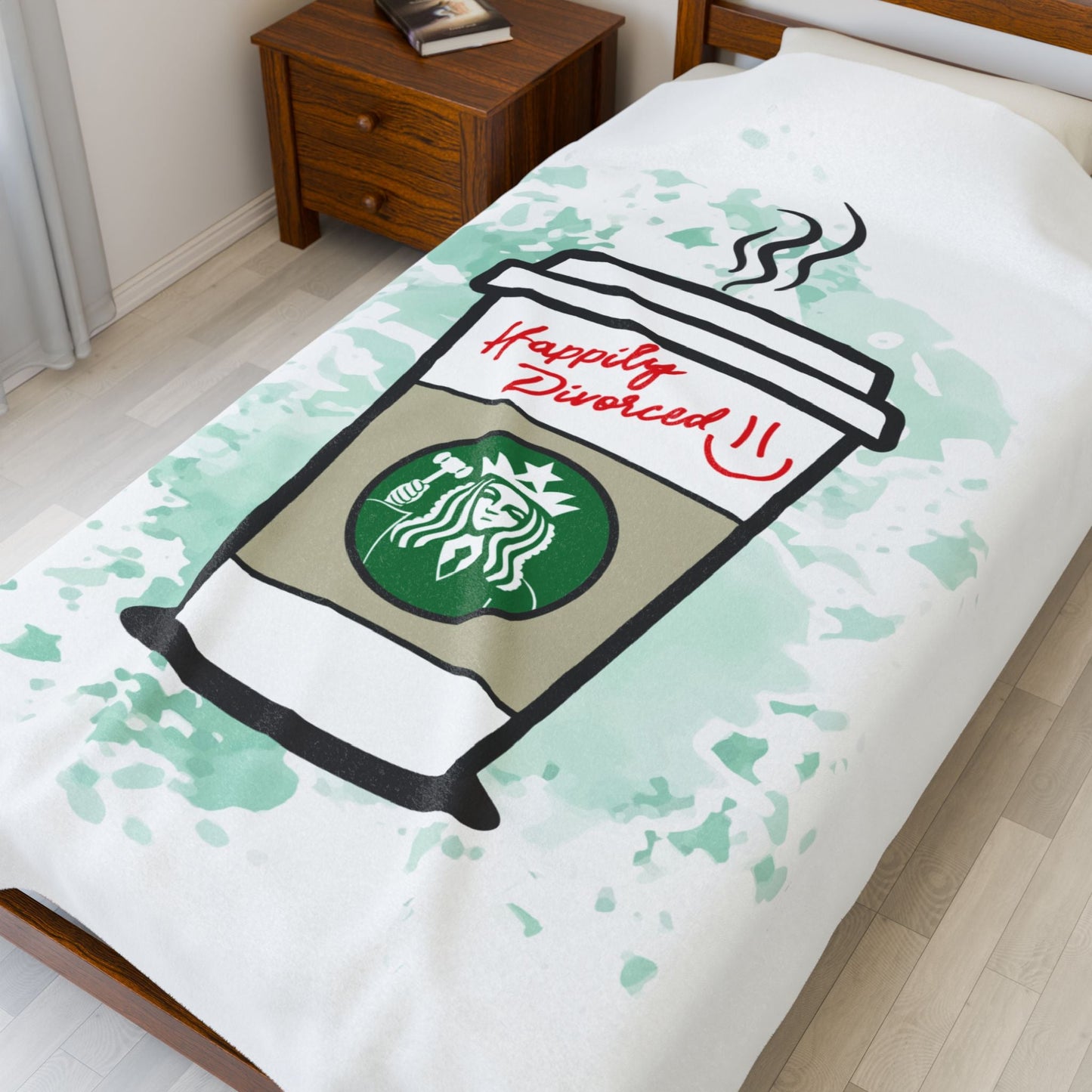 Coffee Cup Plush Blanket — “Happily Drippped” Velveteen Throw for Coffee Lovers - Someone Has to Say It