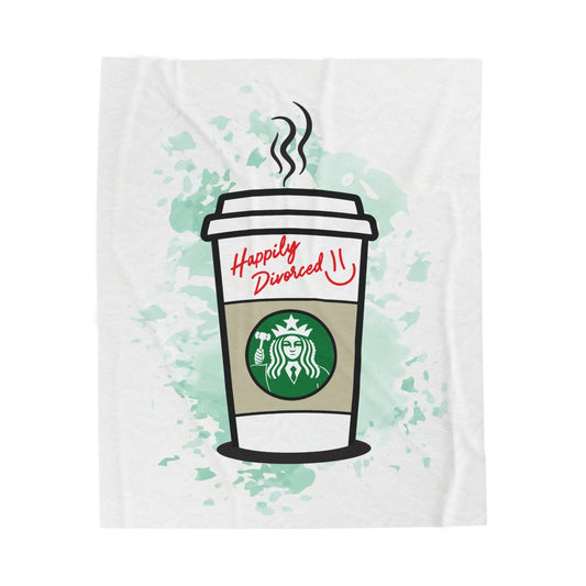 Coffee Cup Plush Blanket — “Happily Drippped” Velveteen Throw for Coffee Lovers - Someone Has to Say It
