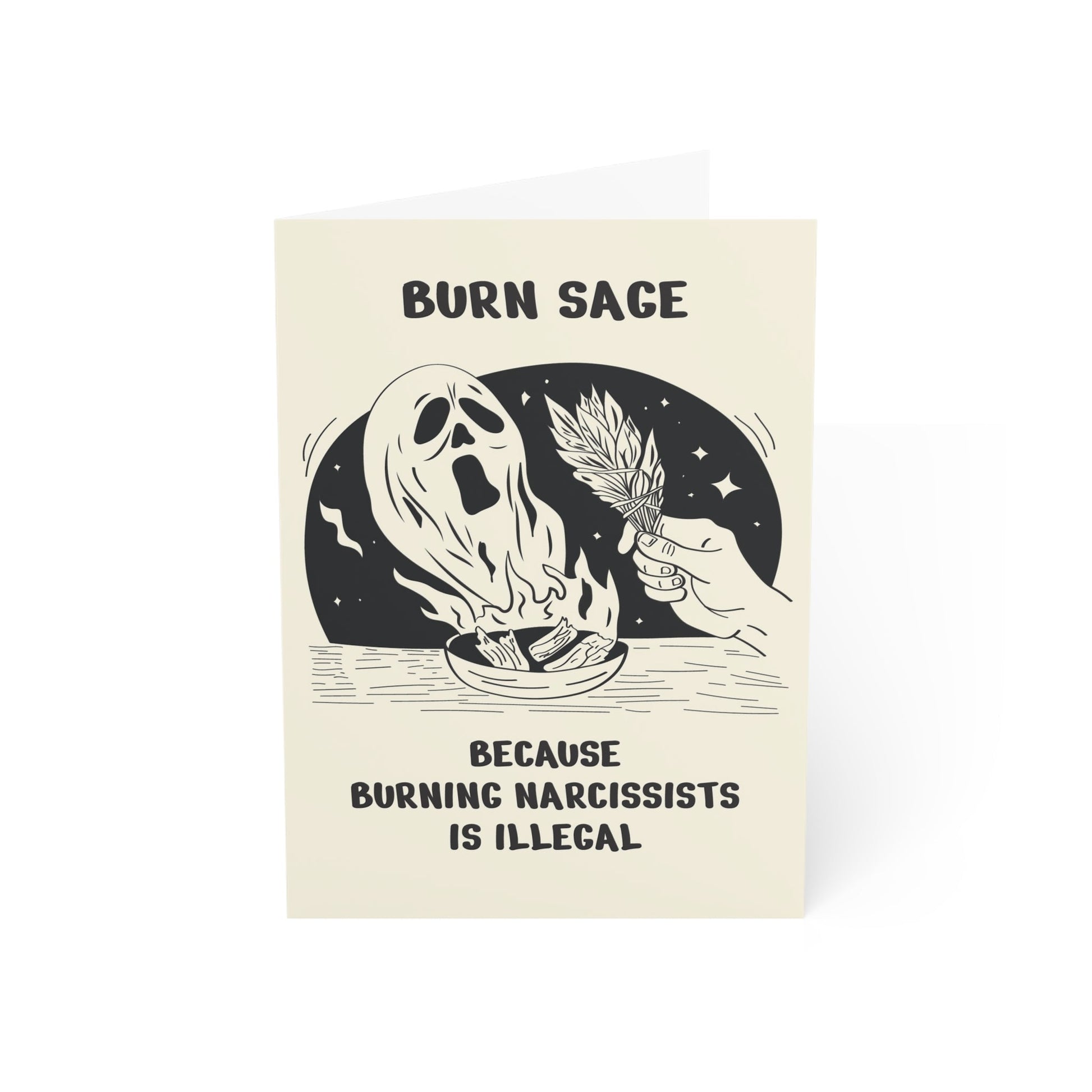 Divorce Greeting Card, Burn Sage Instead of Narcissists - Someone Has to Say It