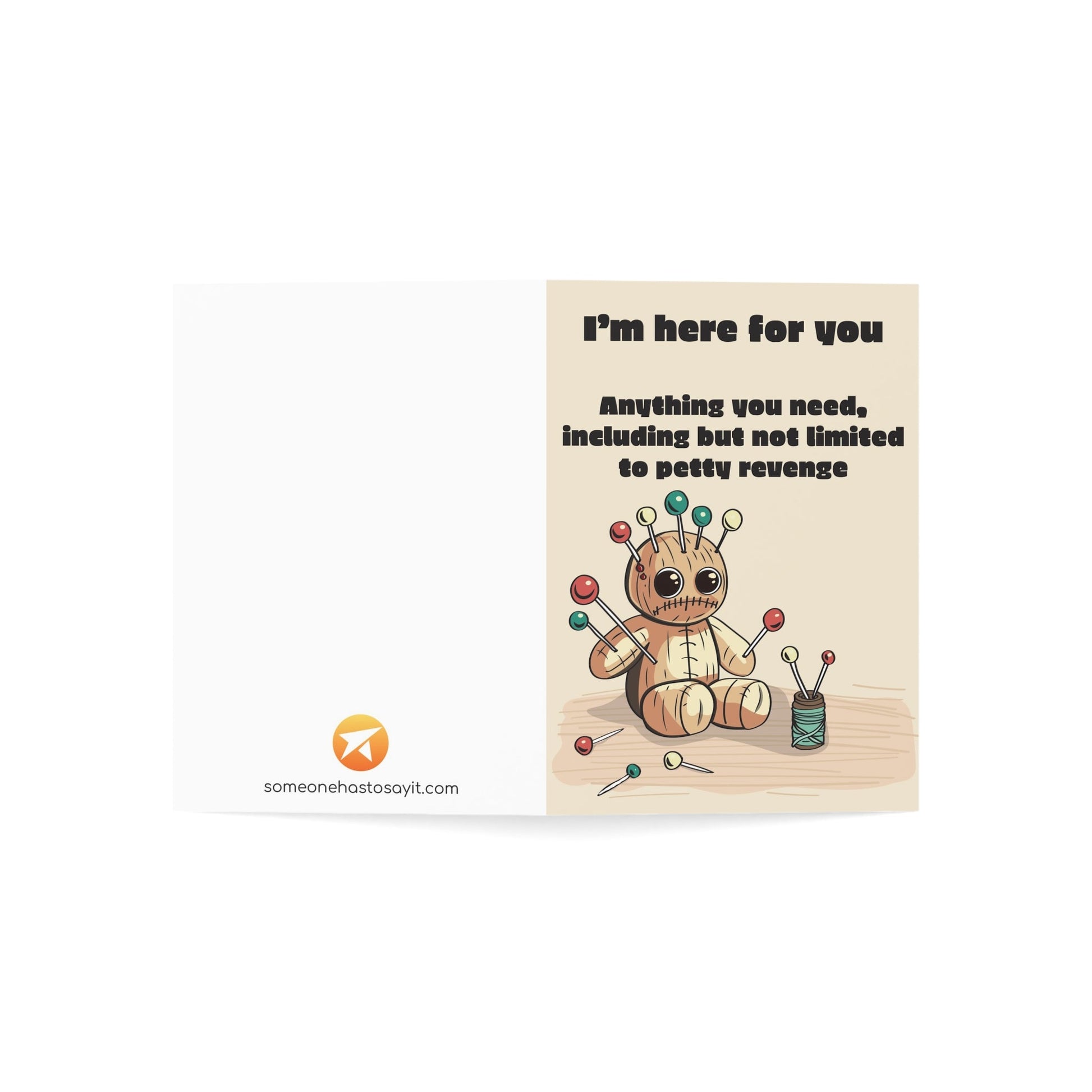 Divorce Greeting Card, Voodoo Doll Petty Revenge - Someone Has to Say It