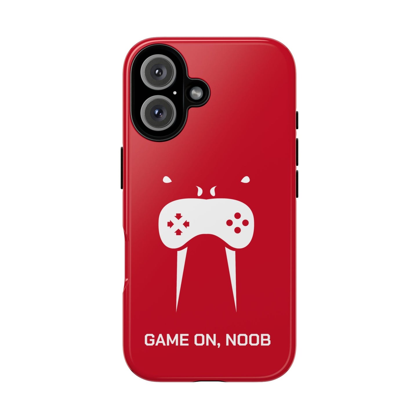 Gamer Phone Case — "Game On, Noob" Red Protective iPhone Cover - Someone Has to Say It