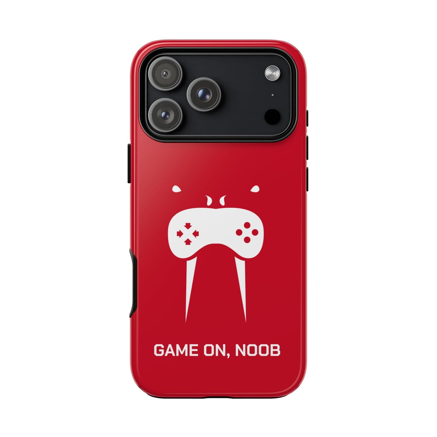 Gamer Phone Case — "Game On, Noob" Red Protective iPhone Cover - Someone Has to Say It