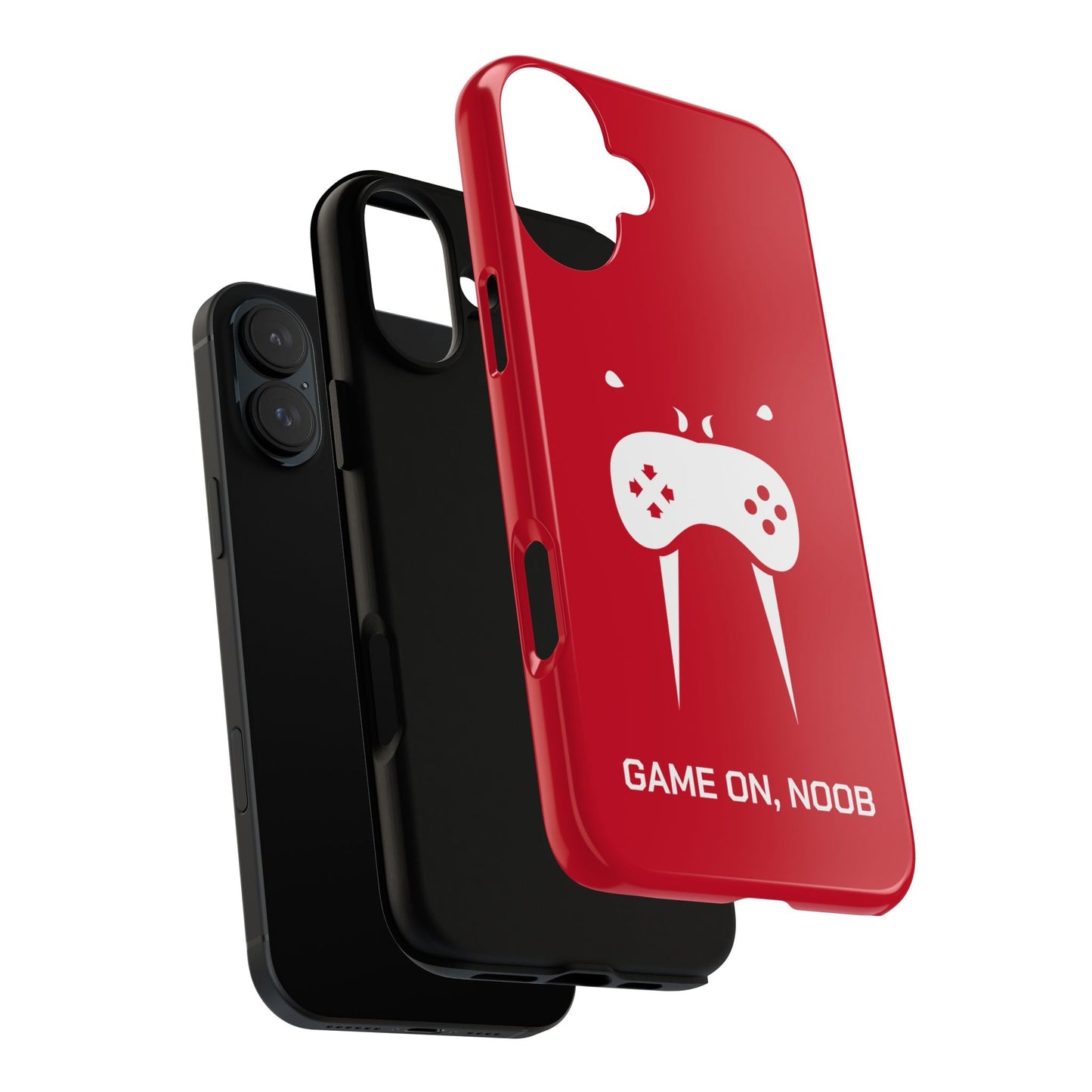 Gamer Phone Case — "Game On, Noob" Red Protective iPhone Cover - Someone Has to Say It