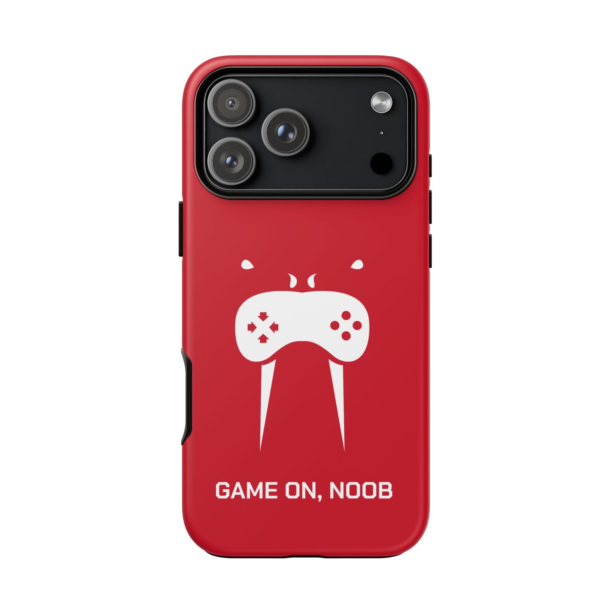 Gamer Phone Case — "Game On, Noob" Red Protective iPhone Cover - Someone Has to Say It