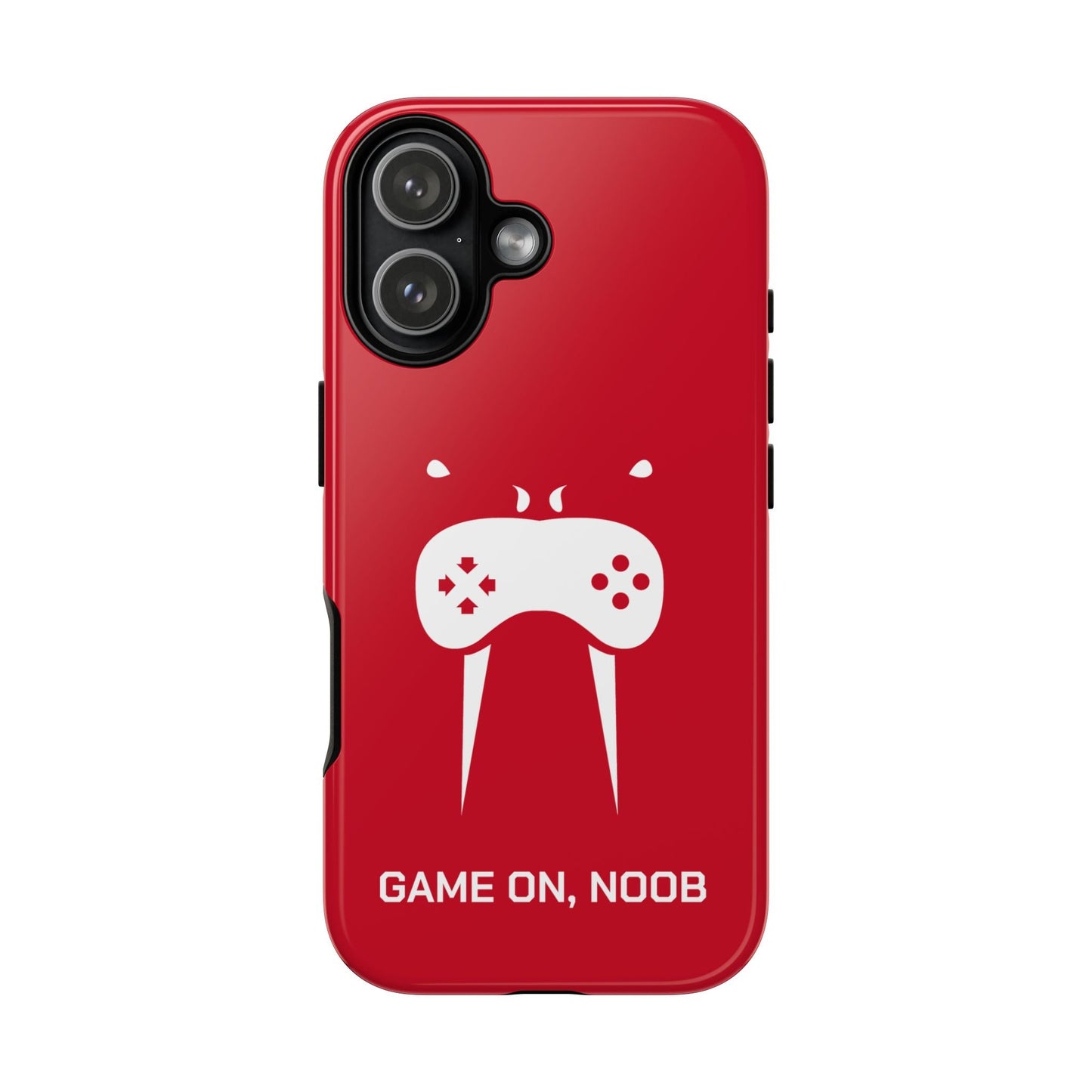 Gamer Phone Case — "Game On, Noob" Red Protective iPhone Cover - Someone Has to Say It