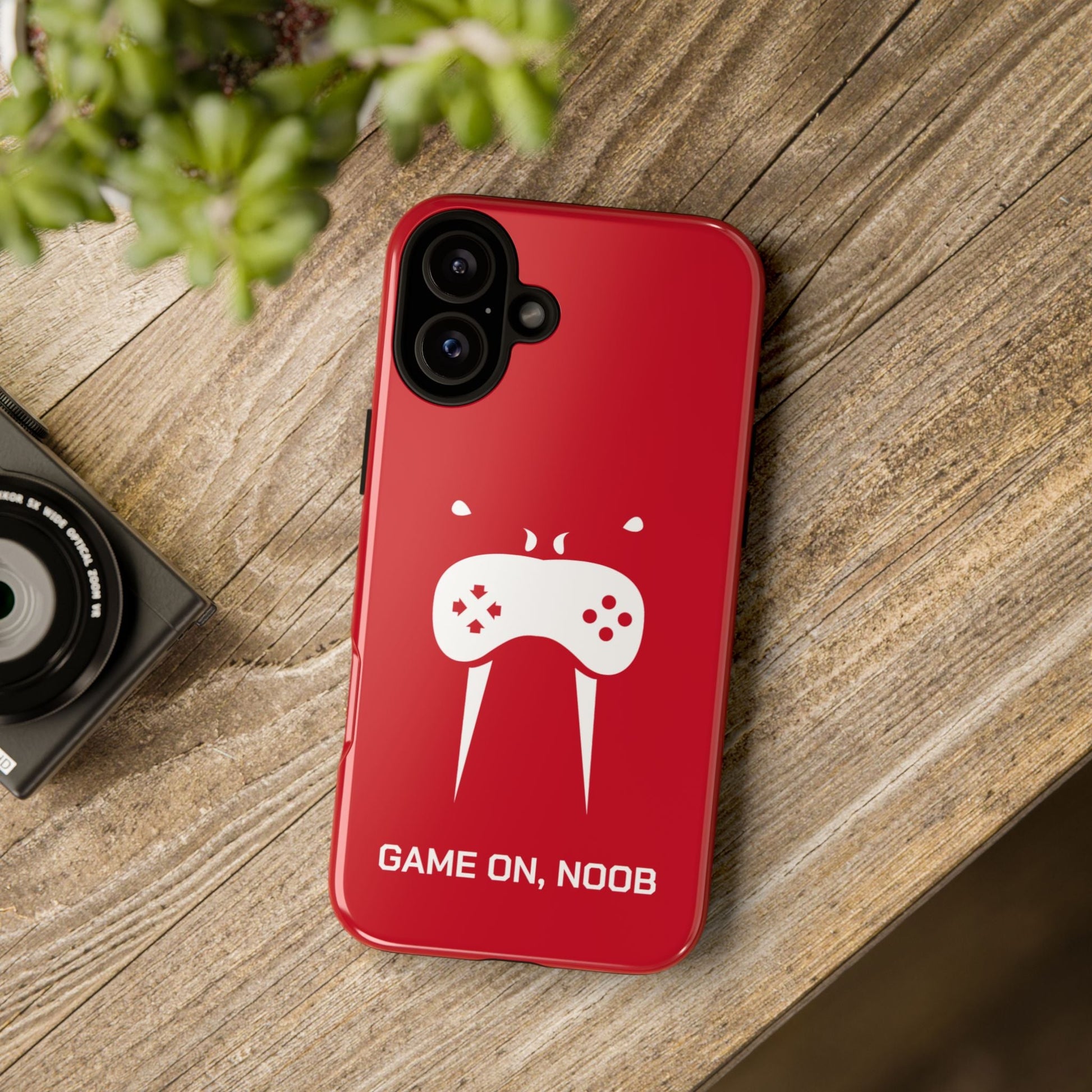 Gamer Phone Case — "Game On, Noob" Red Protective iPhone Cover - Someone Has to Say It