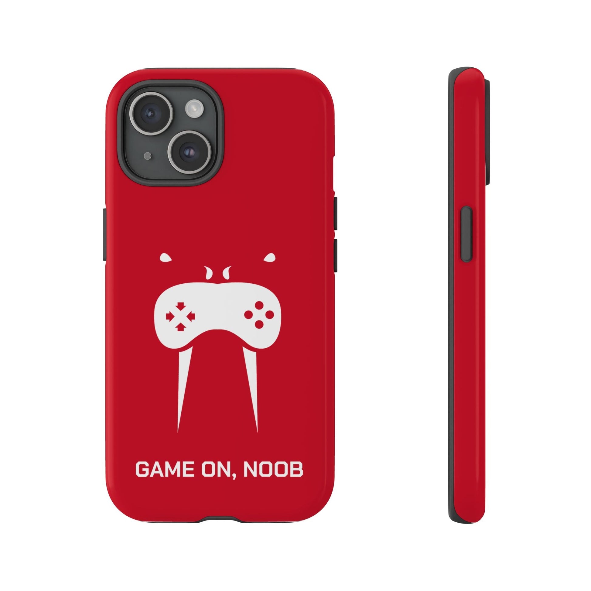 Gamer Phone Case — "Game On, Noob" Red Protective iPhone Cover - Someone Has to Say It