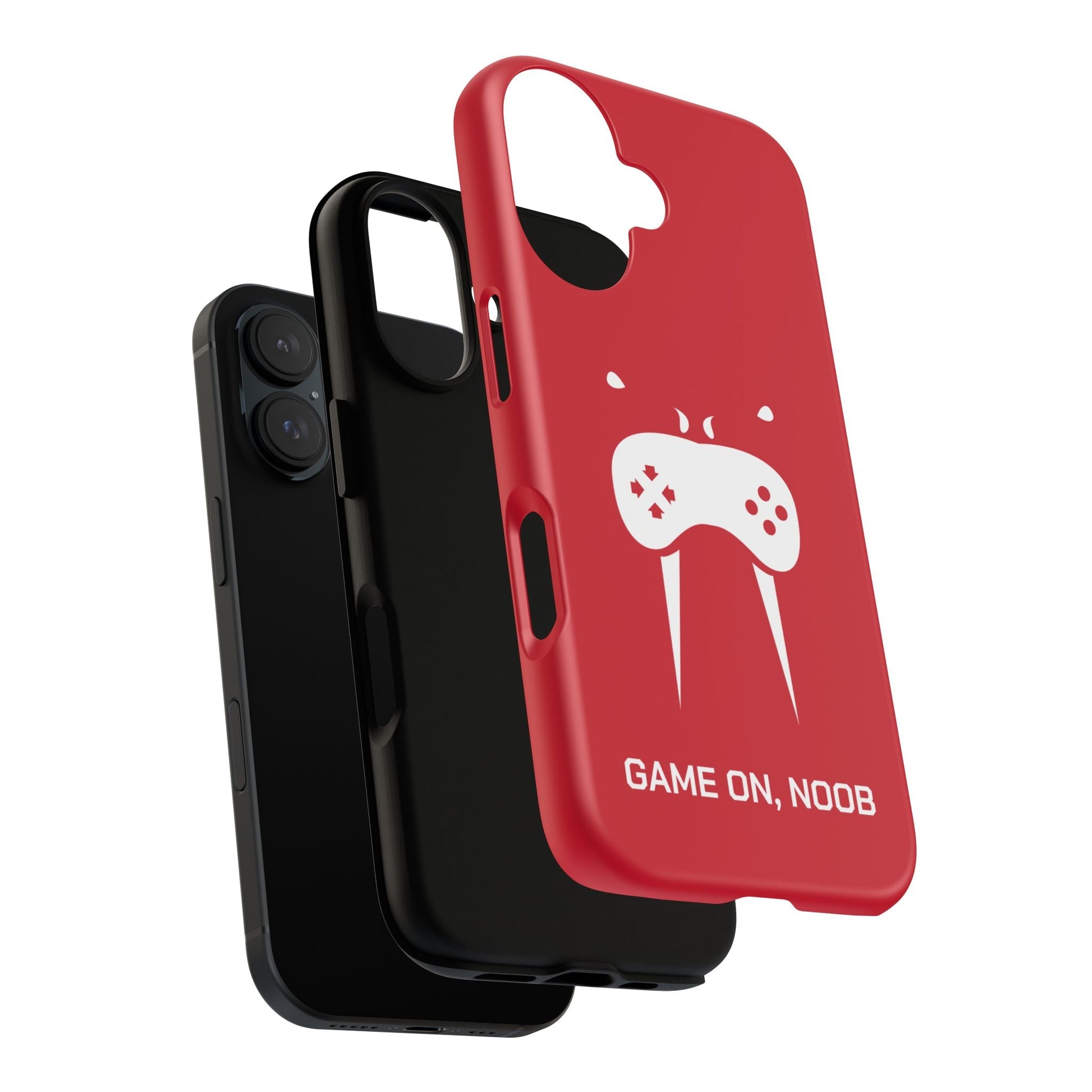 Gamer Phone Case — "Game On, Noob" Red Protective iPhone Cover - Someone Has to Say It