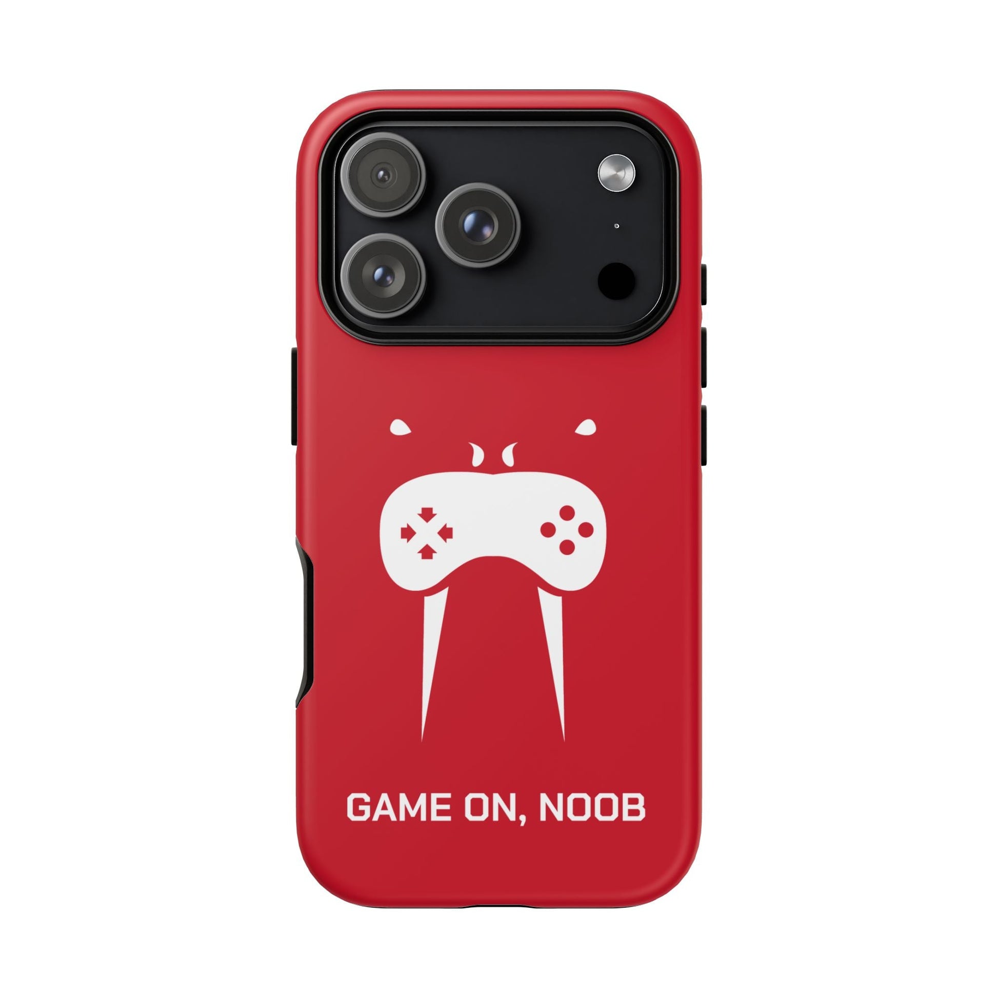 Gamer Phone Case — "Game On, Noob" Red Protective iPhone Cover - Someone Has to Say It