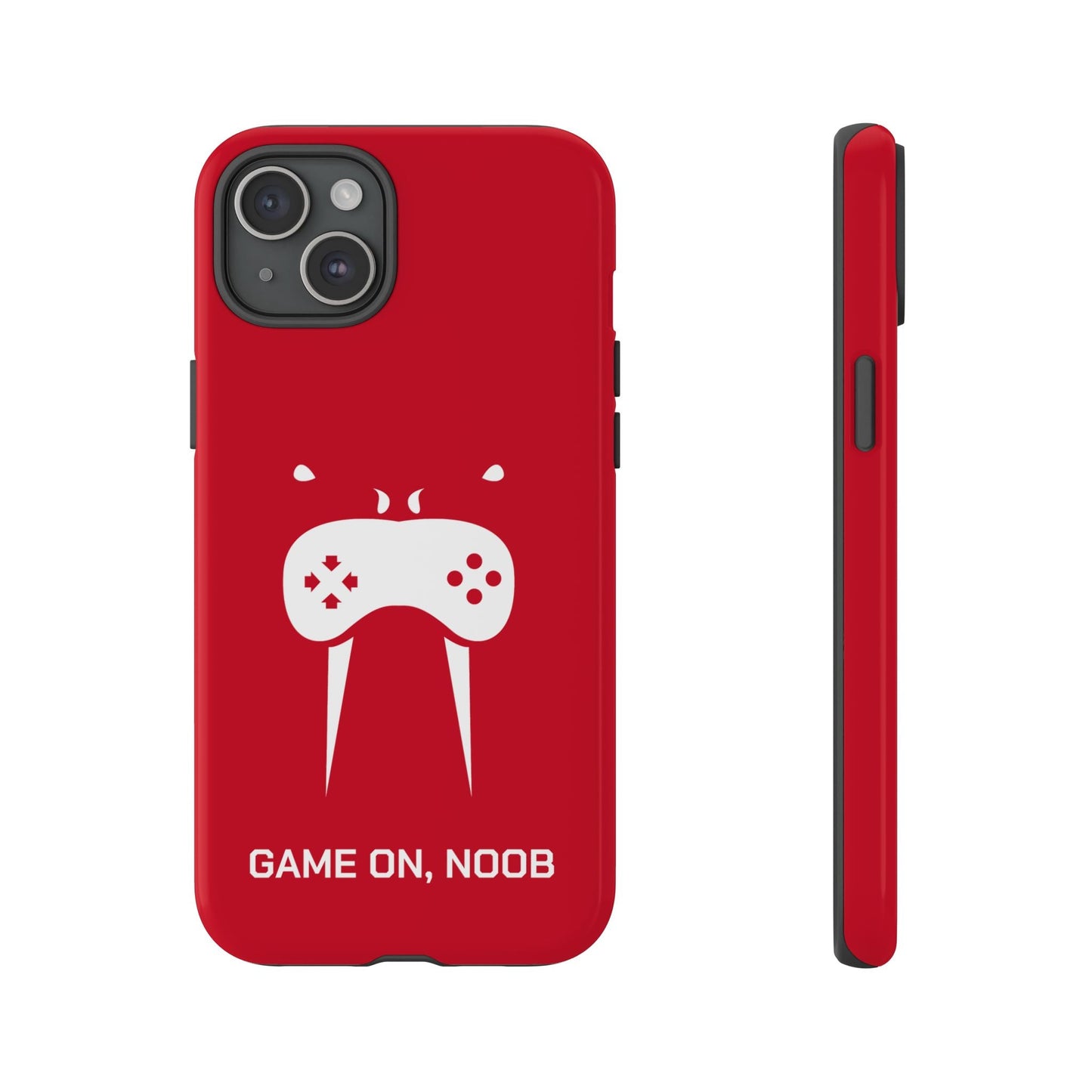 Gamer Phone Case — "Game On, Noob" Red Protective iPhone Cover - Someone Has to Say It
