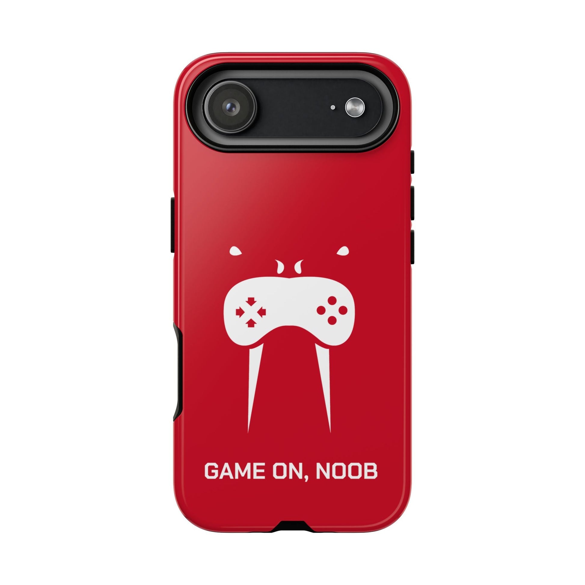 Gamer Phone Case — "Game On, Noob" Red Protective iPhone Cover - Someone Has to Say It