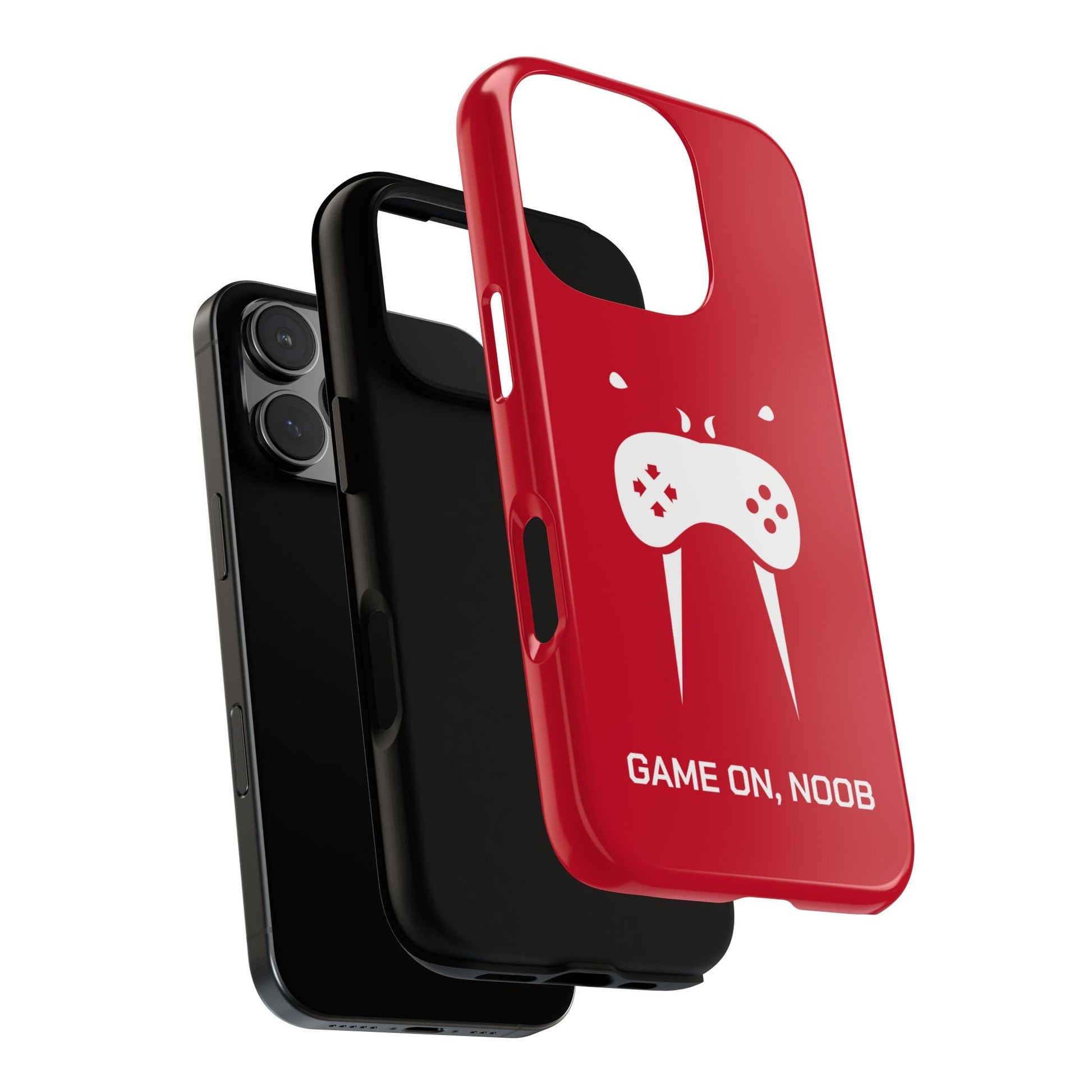Gamer Phone Case — "Game On, Noob" Red Protective iPhone Cover - Someone Has to Say It