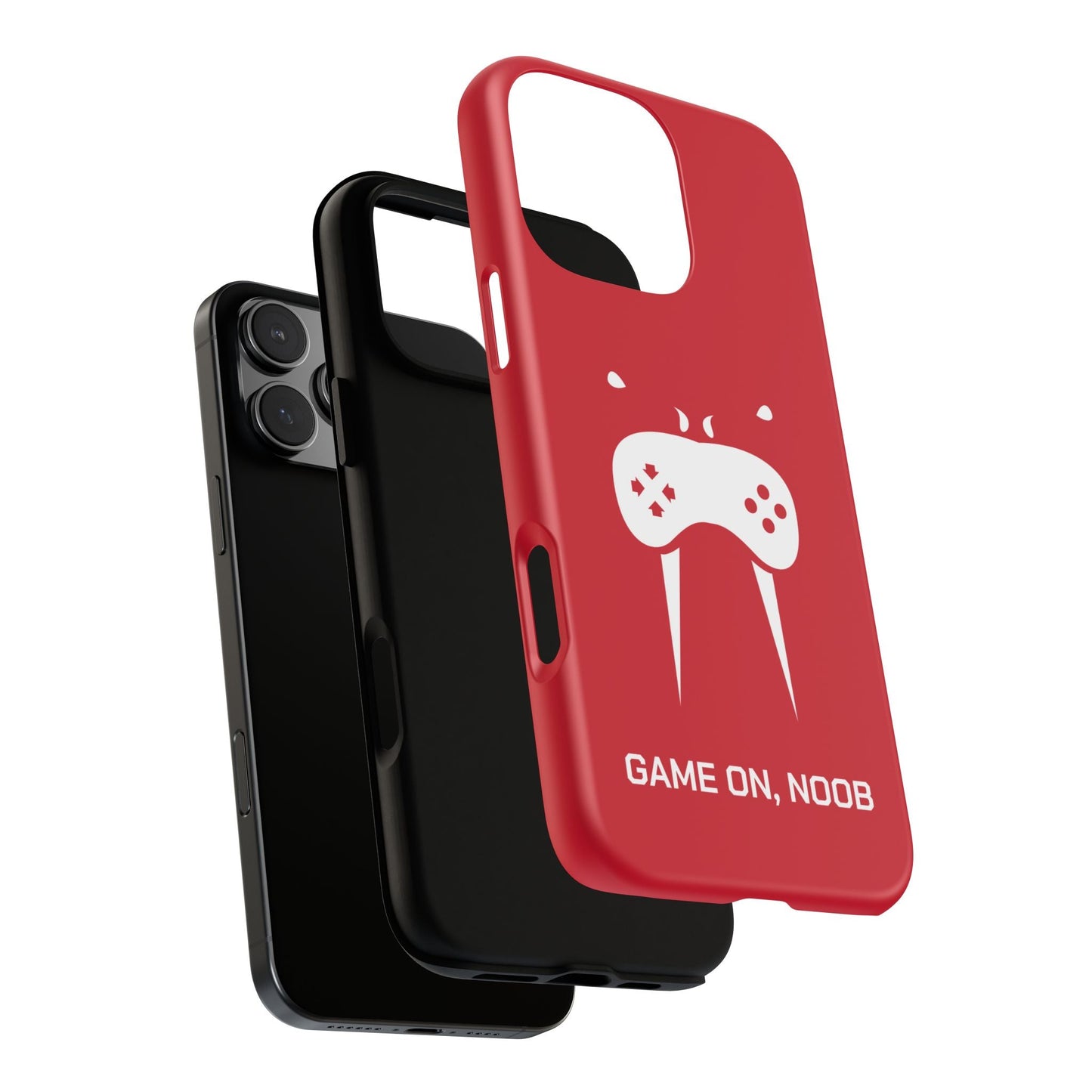 Gamer Phone Case — "Game On, Noob" Red Protective iPhone Cover - Someone Has to Say It