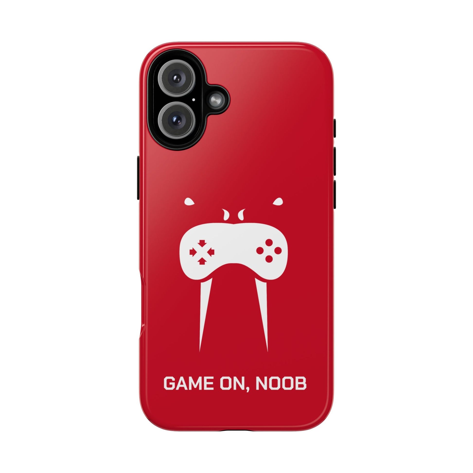 Gamer Phone Case — "Game On, Noob" Red Protective iPhone Cover - Someone Has to Say It