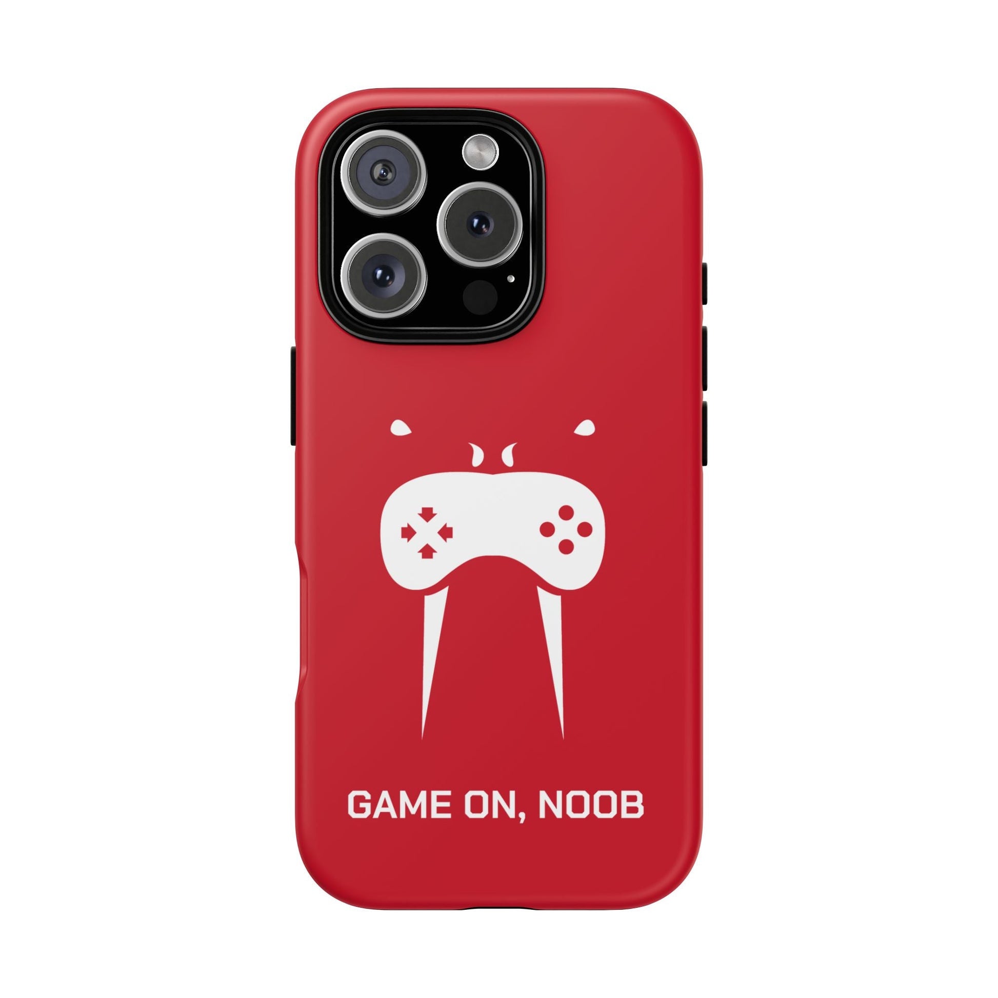 Gamer Phone Case — "Game On, Noob" Red Protective iPhone Cover - Someone Has to Say It