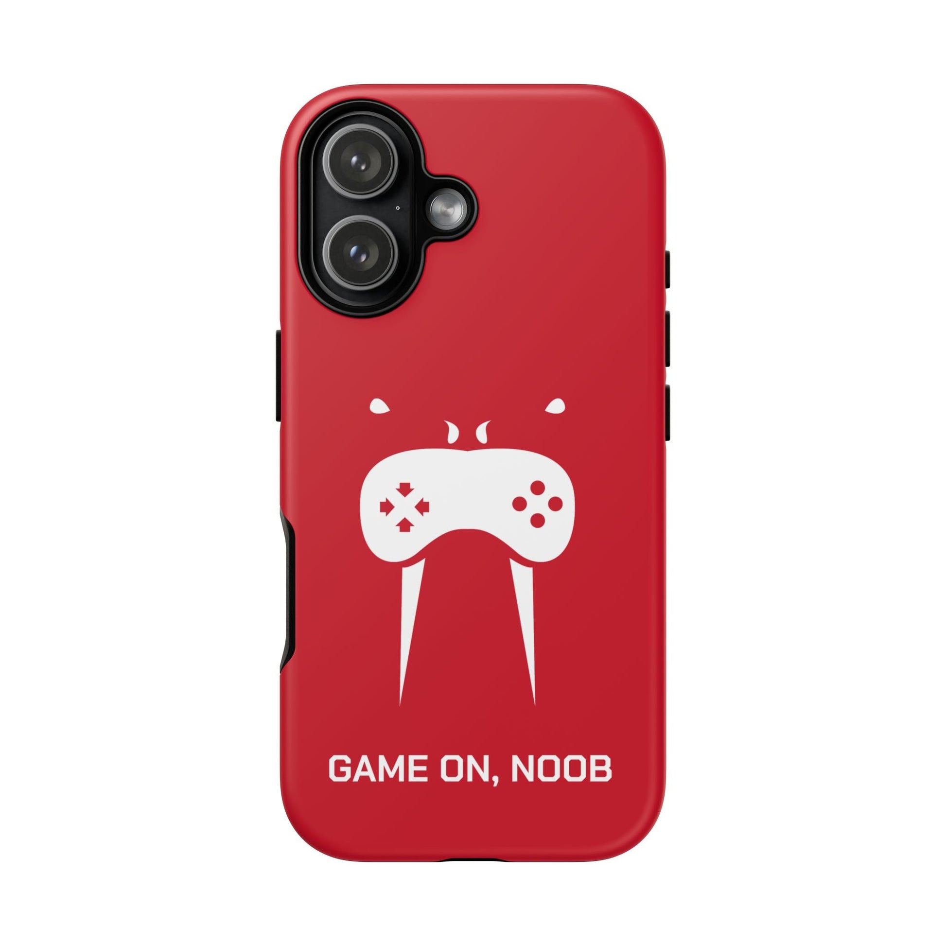 Gamer Phone Case — "Game On, Noob" Red Protective iPhone Cover - Someone Has to Say It