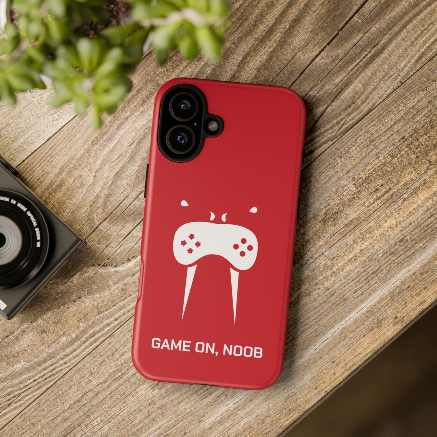 Gamer Phone Case — "Game On, Noob" Red Protective iPhone Cover - Someone Has to Say It