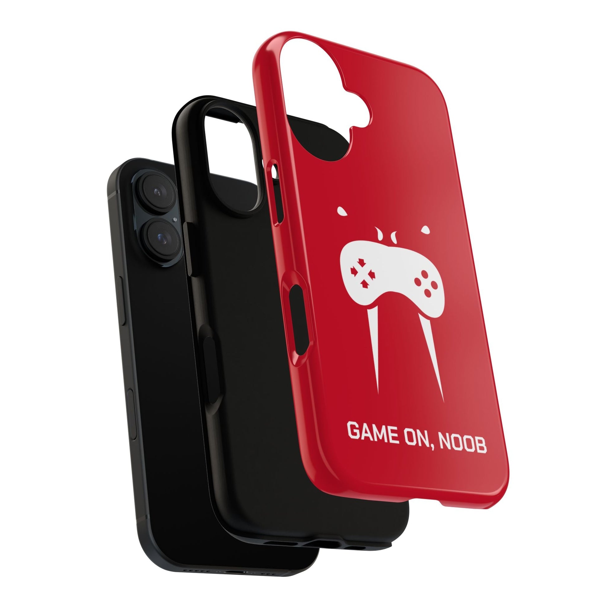 Gamer Phone Case — "Game On, Noob" Red Protective iPhone Cover - Someone Has to Say It