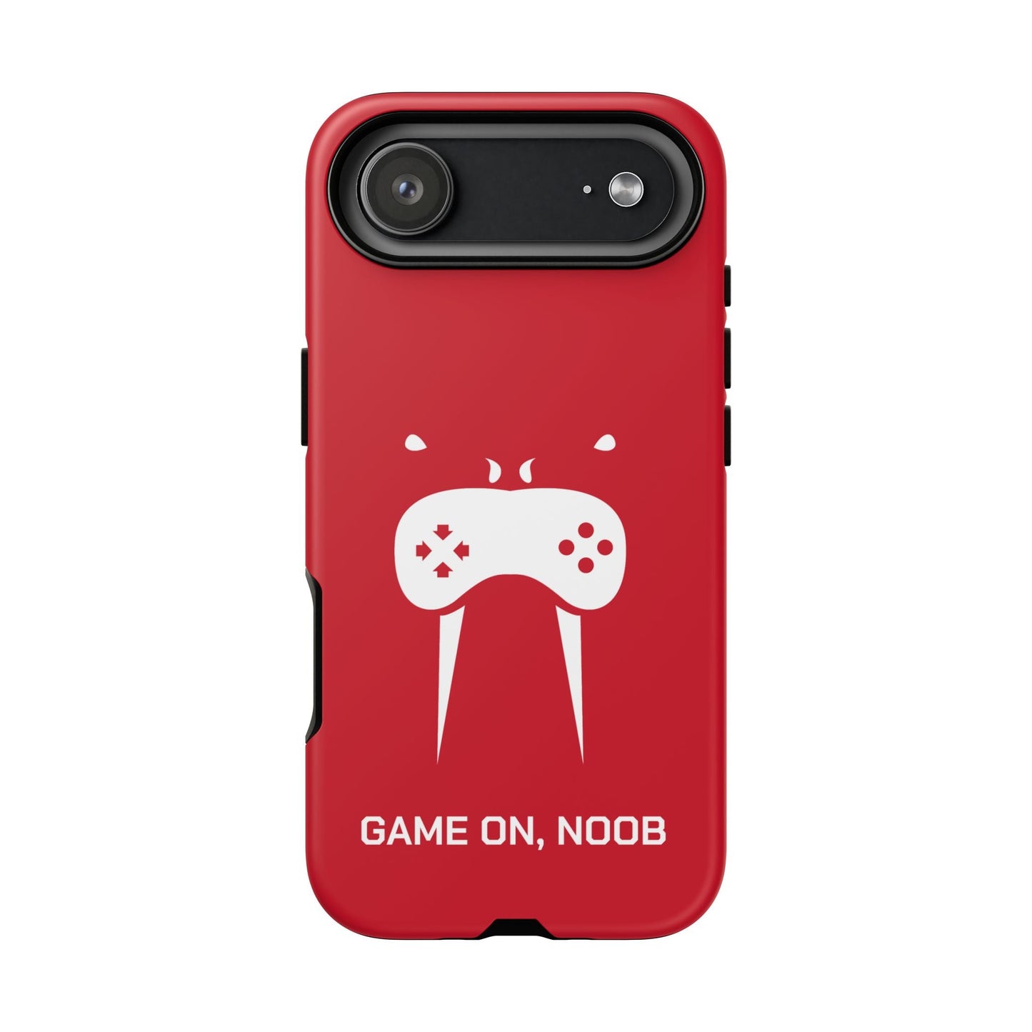 Gamer Phone Case — "Game On, Noob" Red Protective iPhone Cover - Someone Has to Say It