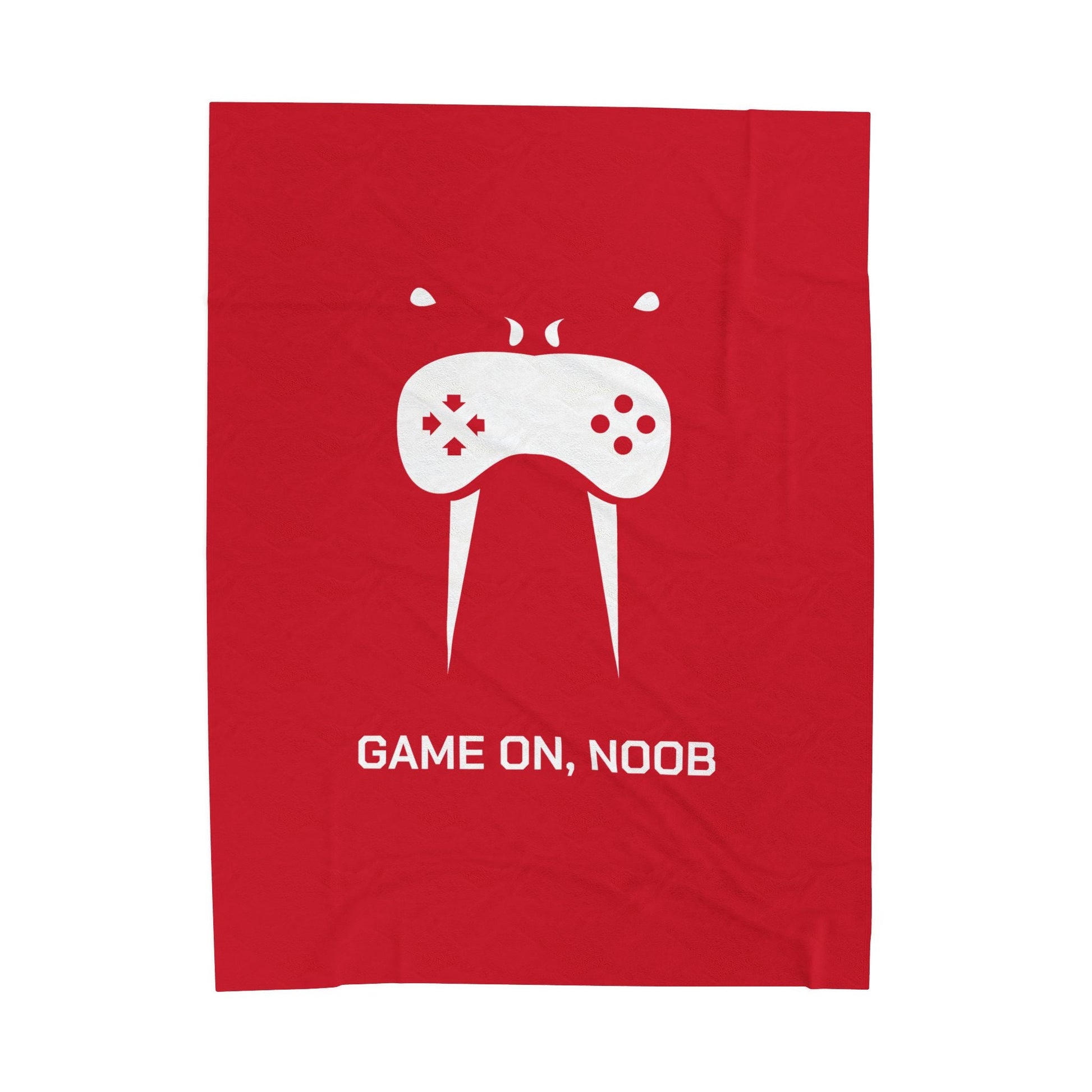 Gaming Velveteen Plush Blanket — "Game On, Noob" Cozy Gamer Throw - Someone Has to Say It