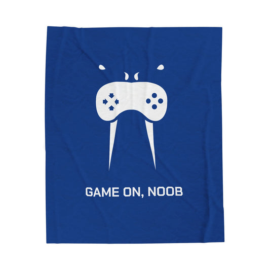 Gaming Velveteen Plush Blanket – “Game On, Noob” Soft Gamer Throw - Someone Has to Say It