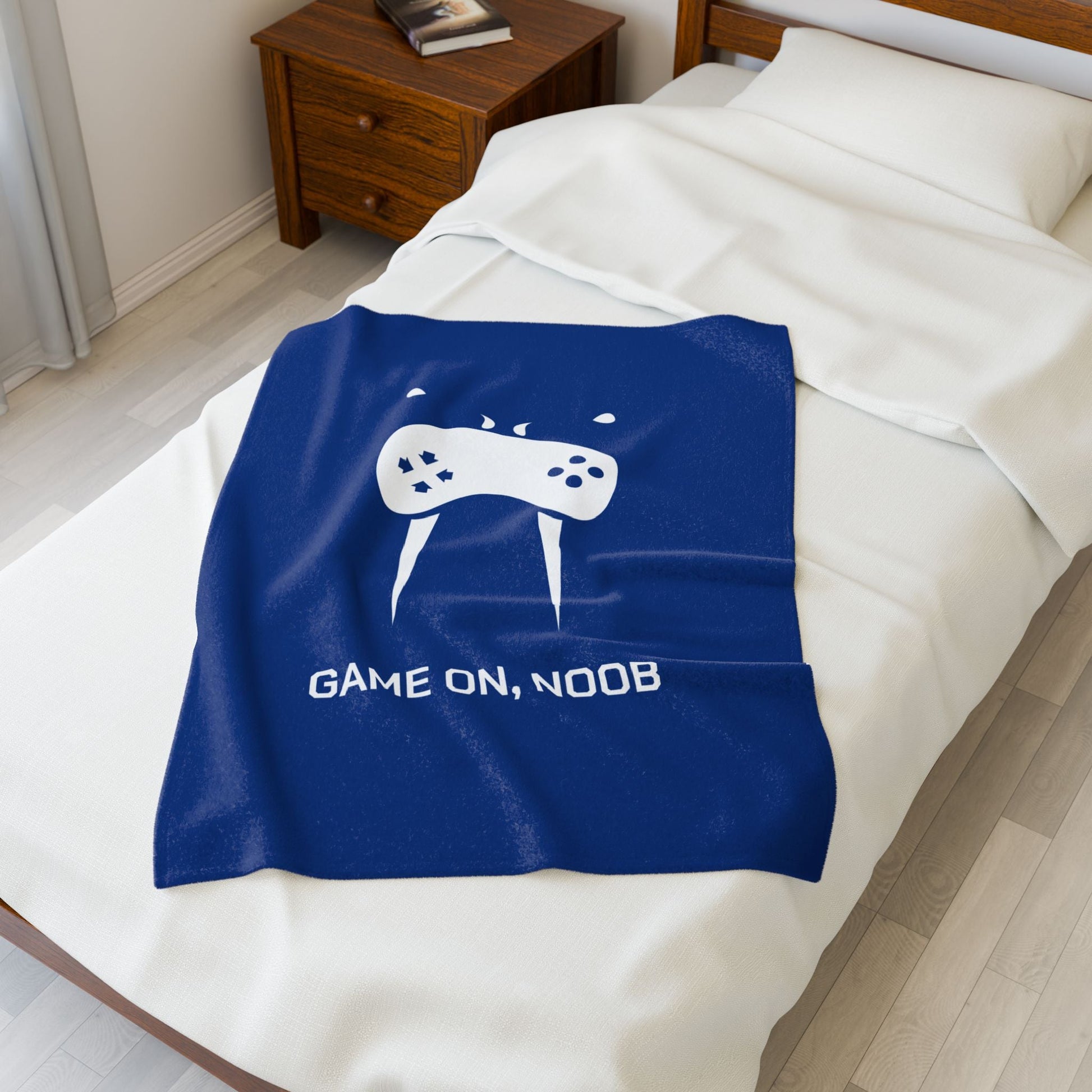 Gaming Velveteen Plush Blanket – “Game On, Noob” Soft Gamer Throw - Someone Has to Say It