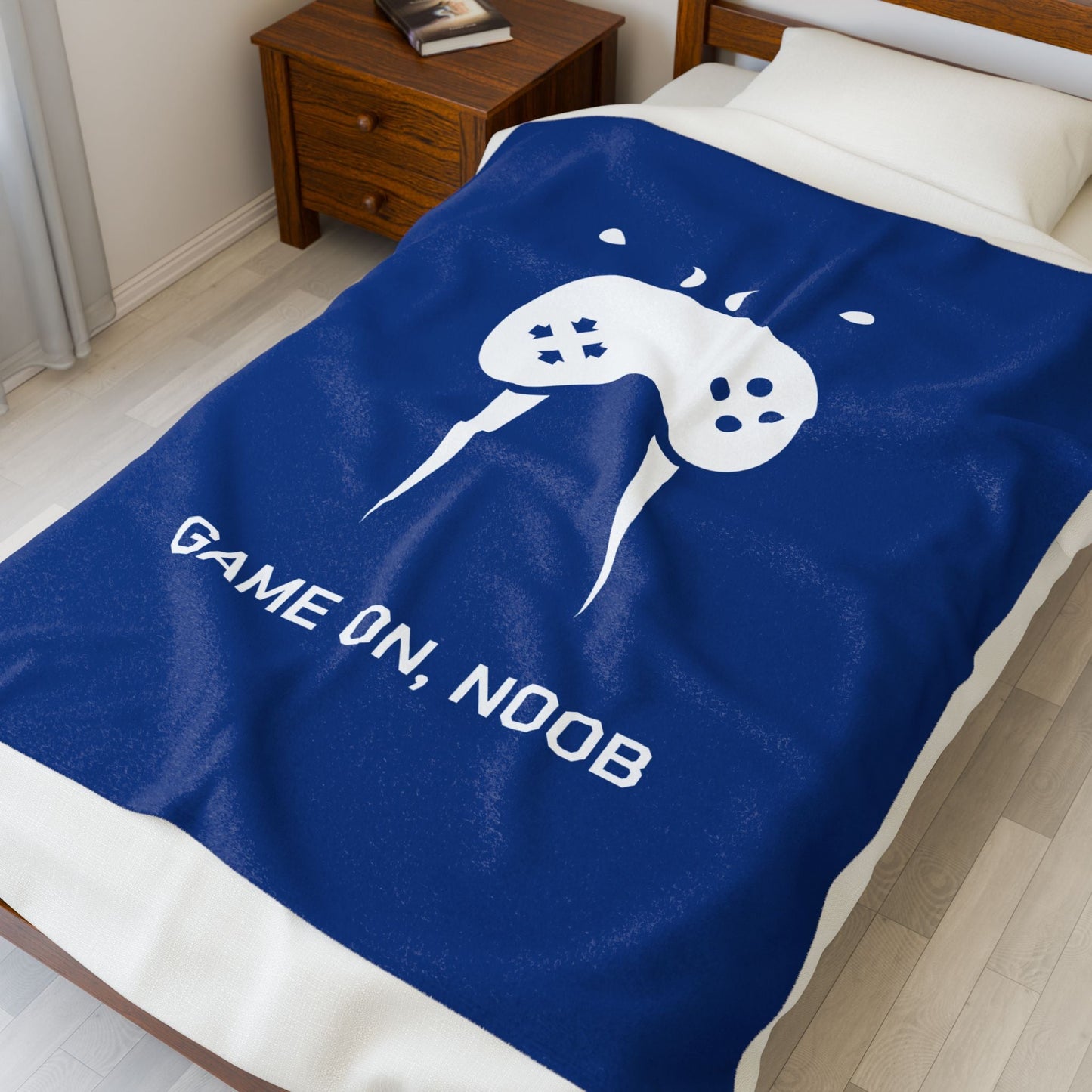 Gaming Velveteen Plush Blanket – “Game On, Noob” Soft Gamer Throw - Someone Has to Say It