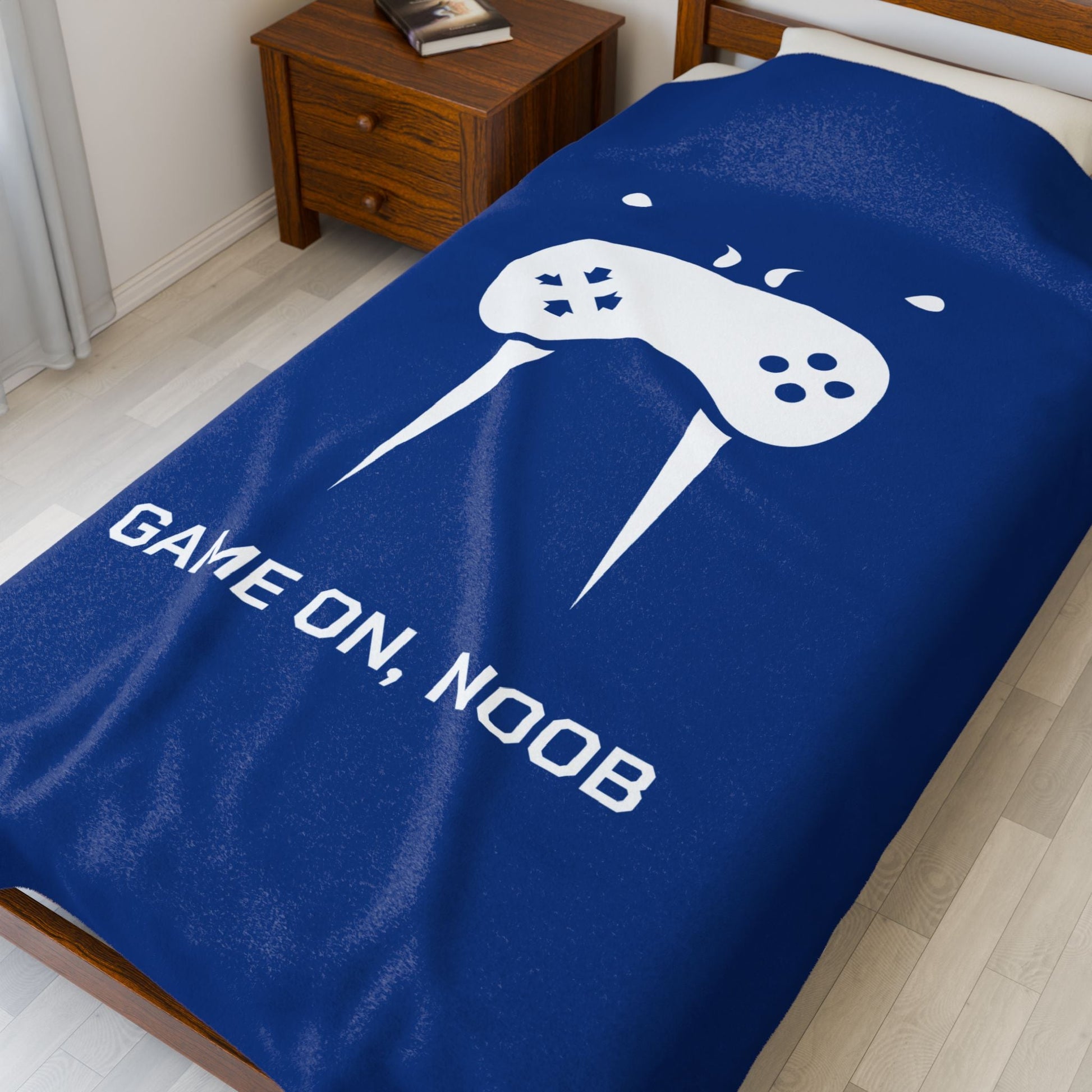 Gaming Velveteen Plush Blanket – “Game On, Noob” Soft Gamer Throw - Someone Has to Say It