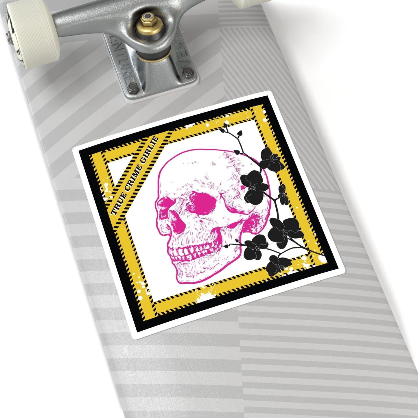 True Crime Girlie Square Sticker - Someone Has to Say It