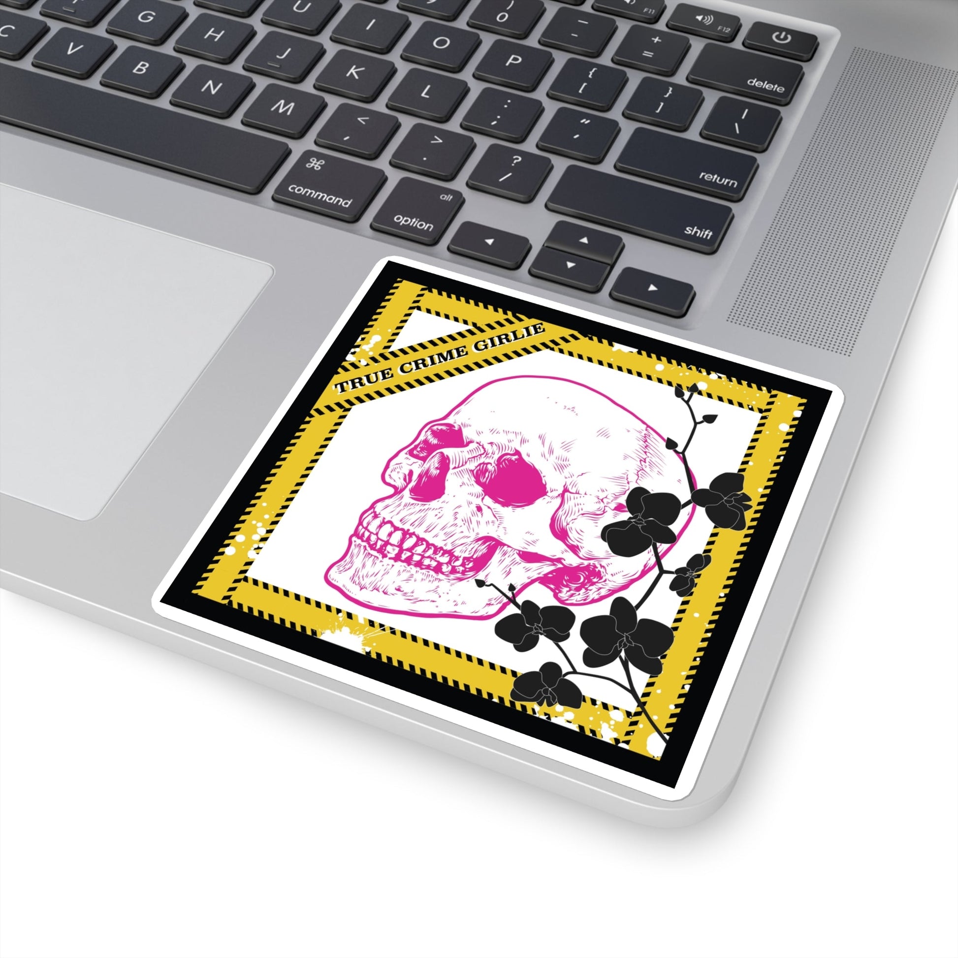 True Crime Girlie Square Sticker - Someone Has to Say It